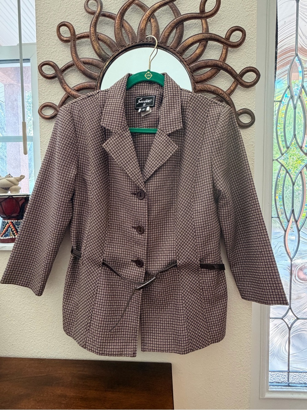 Sussan Brown Checked Tailored Blazer size 12